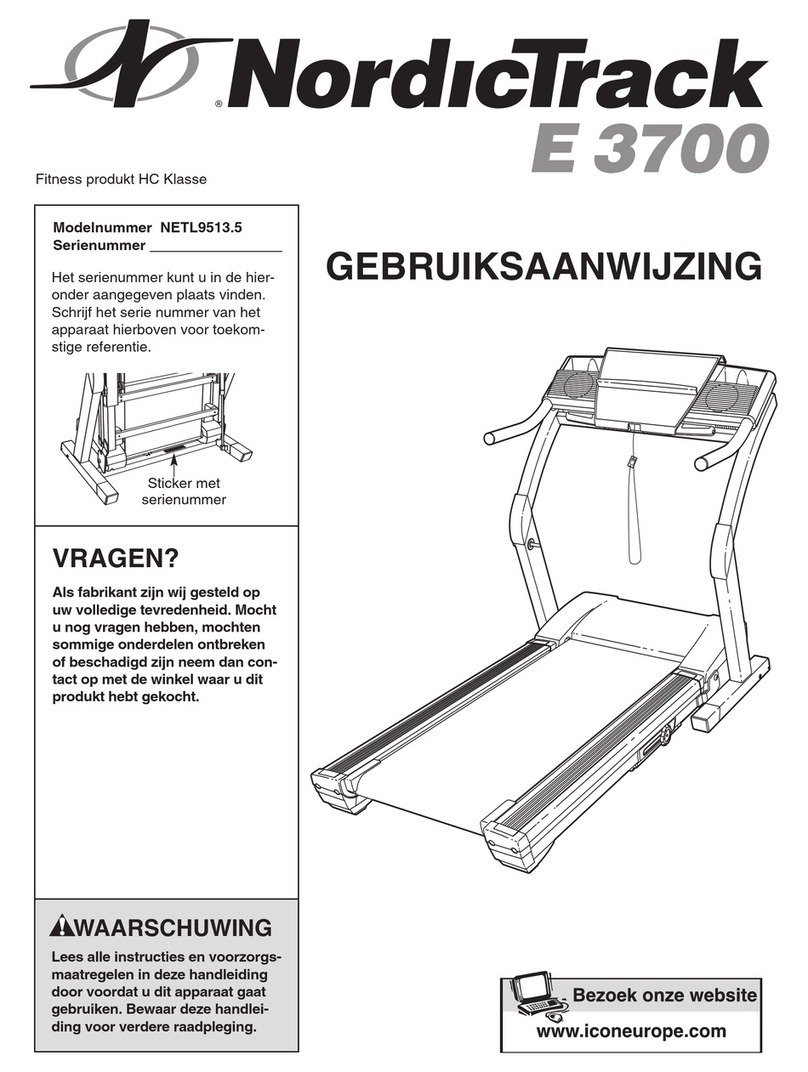 NordicTrack E 3700 Treadmill Gebruiksaanwijzing