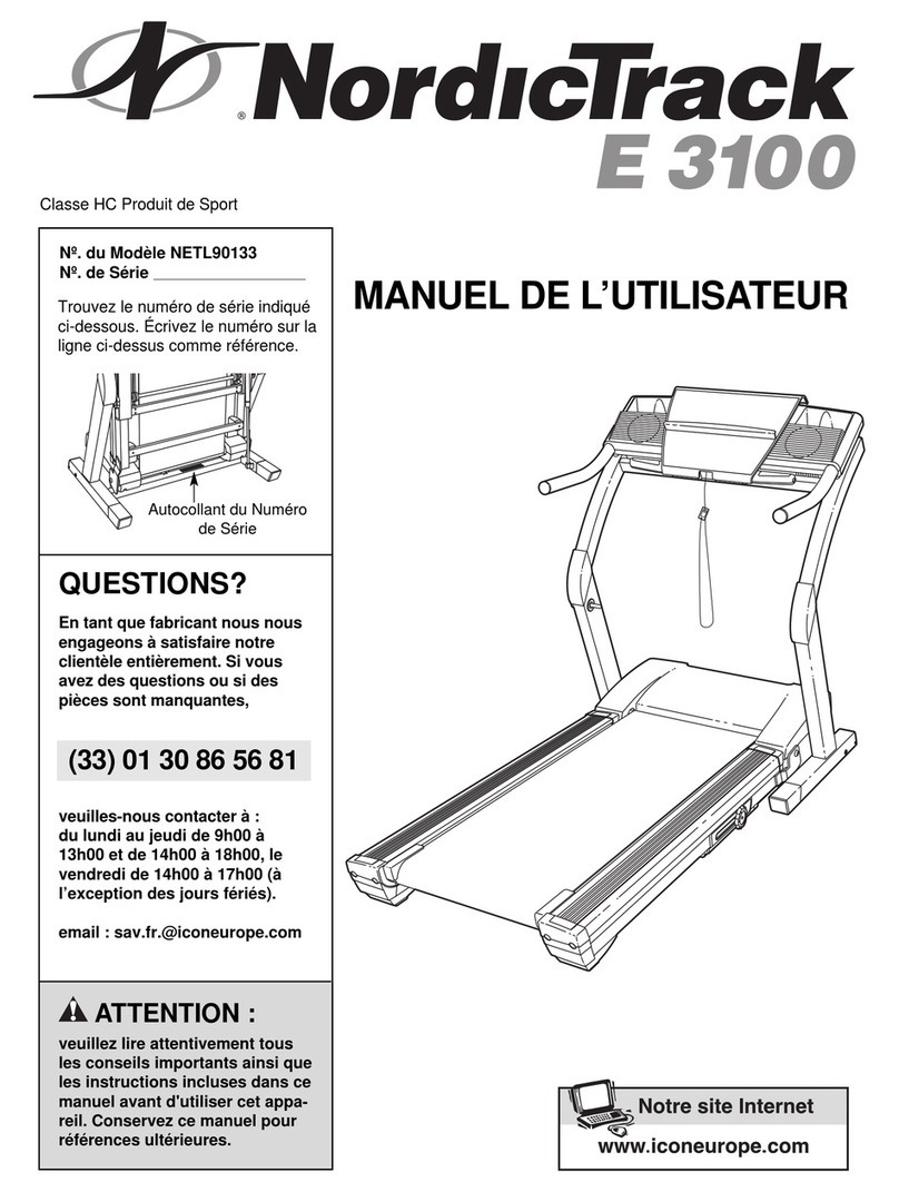 NordicTrack E 3100 User manual