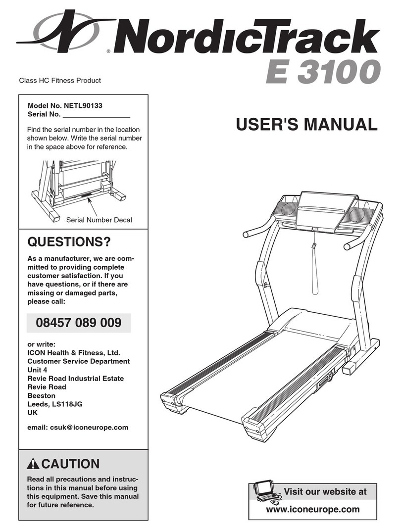 NordicTrack E 3100 User manual