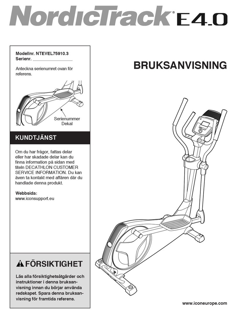 NordicTrack E4.0 Elliptical Bruksanvisning