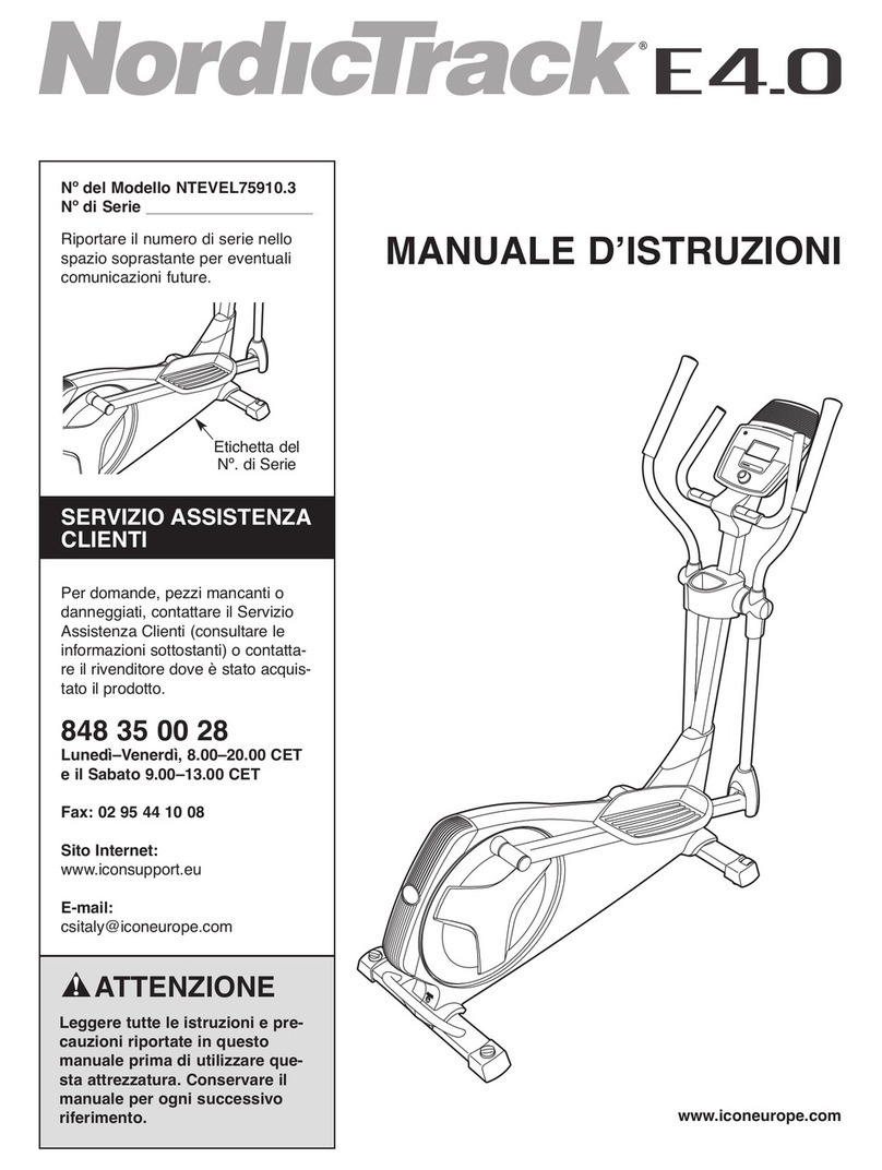 NordicTrack E4.0 Elliptical Manuale d'istruzioni