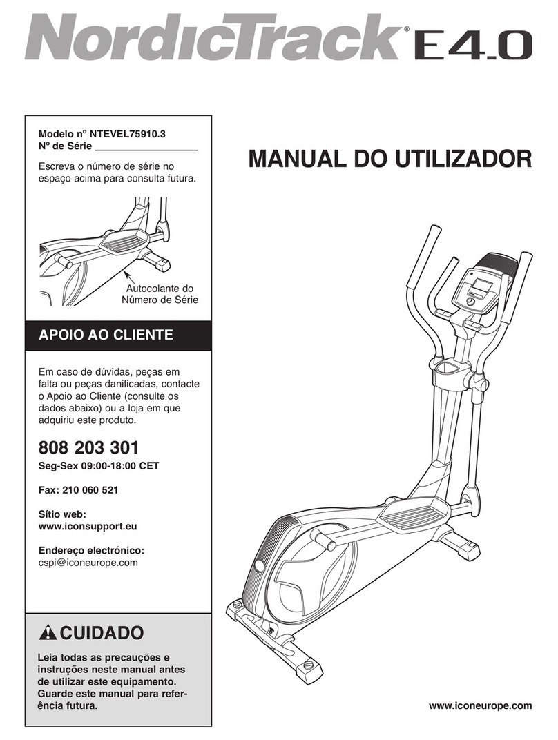 NordicTrack E4.0 Elliptical Manual do utilizador