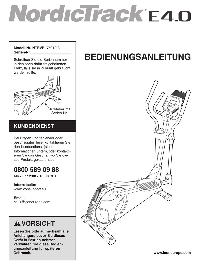 NordicTrack E4.0 Elliptical Quick start guide NordicTrack E4.0 Elliptical Quick start guide