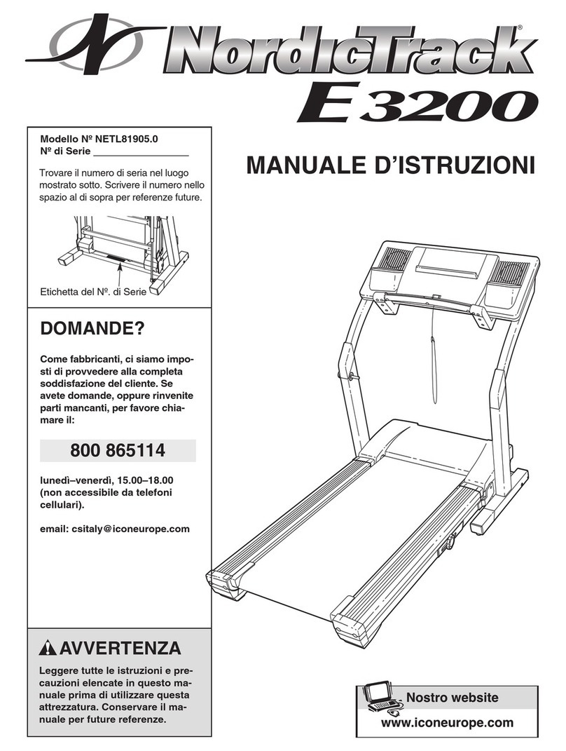 NordicTrack E 3200 Operating and maintenance manual