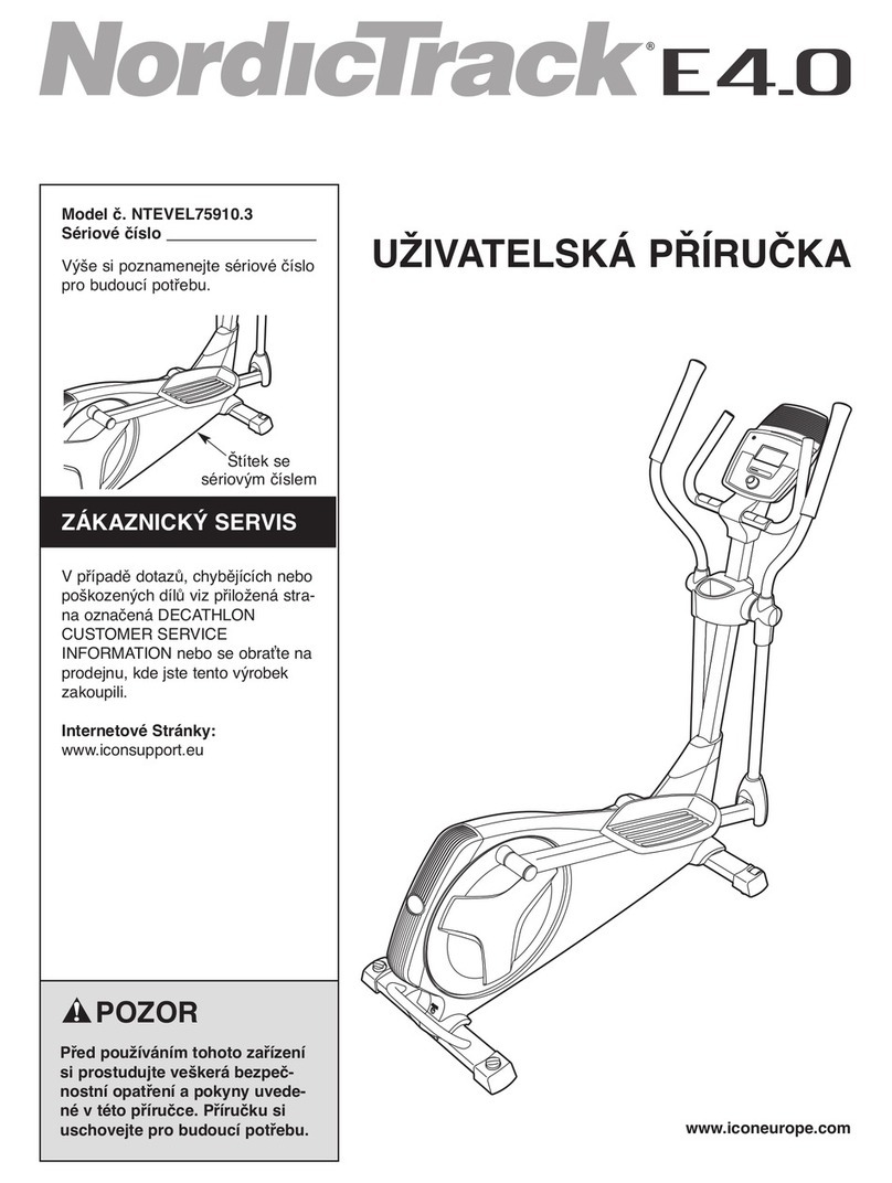 NordicTrack E4.0 Elliptical Uživatelská příručka NordicTrack E4.0 Elliptical Uživatelská příručka