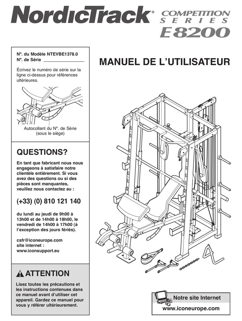 NordicTrack E8200 Competition Bench Manuel de l'utilisateur