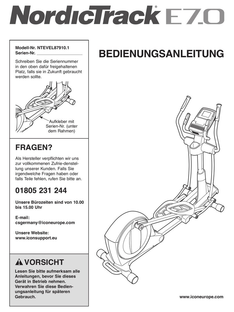 NordicTrack E7.0 Elliptical Bedienungsanleitung