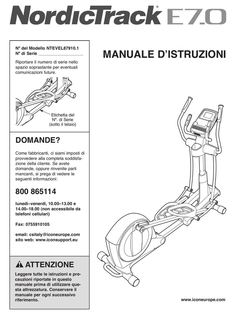 NordicTrack E7.0 Elliptical Manuale d'istruzioni NordicTrack E7.0 Elliptical Manuale d'istruzioni