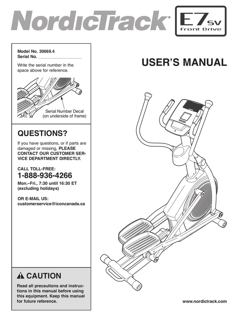 NordicTrack E7 SV Front Drive User manual NordicTrack E7 SV Front Drive User manual