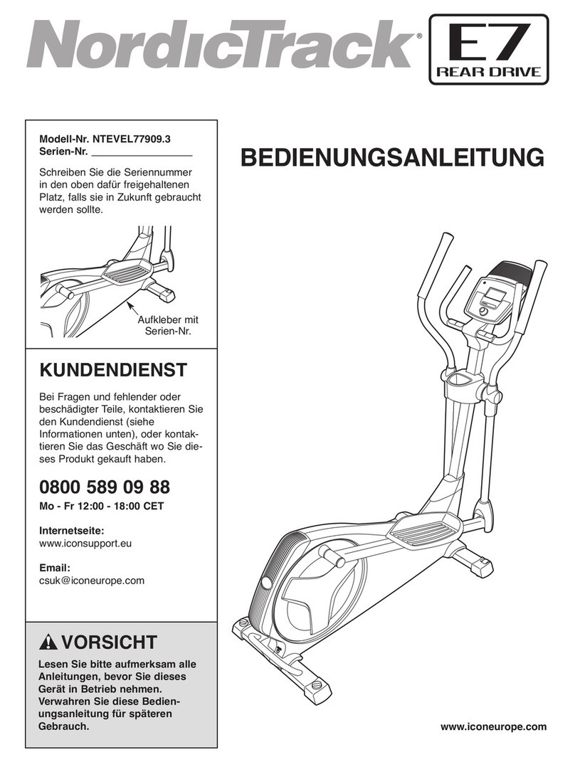 NordicTrack E7 Rear Drive Elliptical Bedienungsanleitung NordicTrack E7 Rear Drive Elliptical Bedienungsanleitung