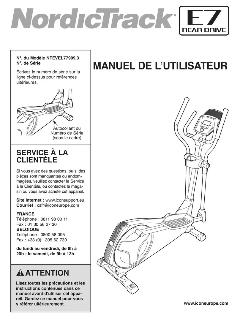 NordicTrack E7 Rear Drive Elliptical Manuel de l'utilisateur