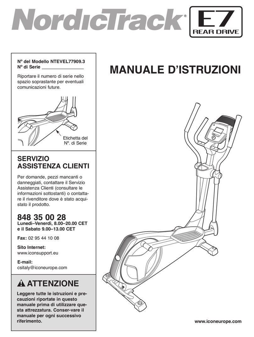 NordicTrack E7 Rear Drive Elliptical Manuale d'istruzioni