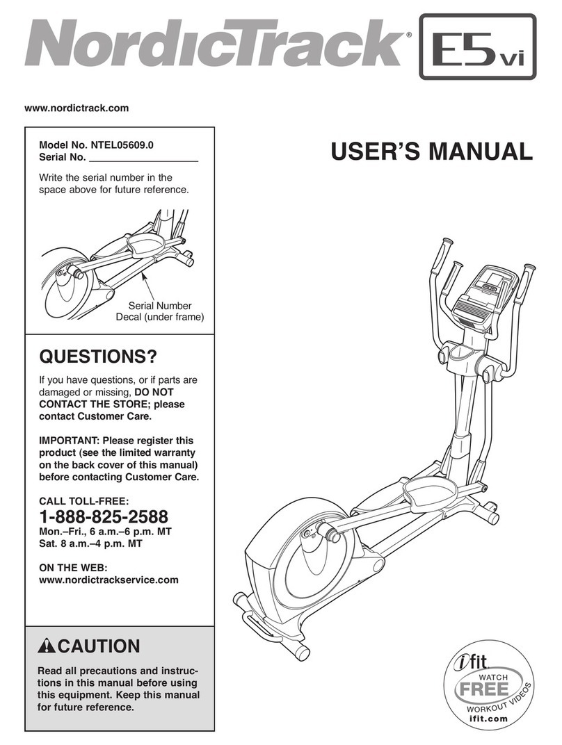 NordicTrack E5vi Elliptical user manual