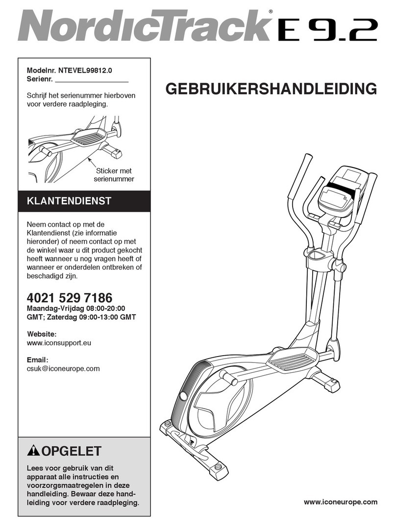 NordicTrack E 9.2 Elliptical User manual