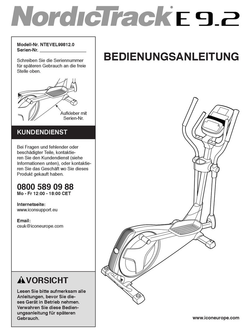 NordicTrack E 9.2 Elliptical Bedienungsanleitung NordicTrack E 9.2 Elliptical Bedienungsanleitung