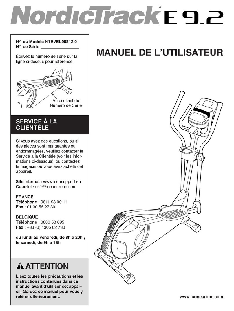 NordicTrack E 9.2 Elliptical User manual