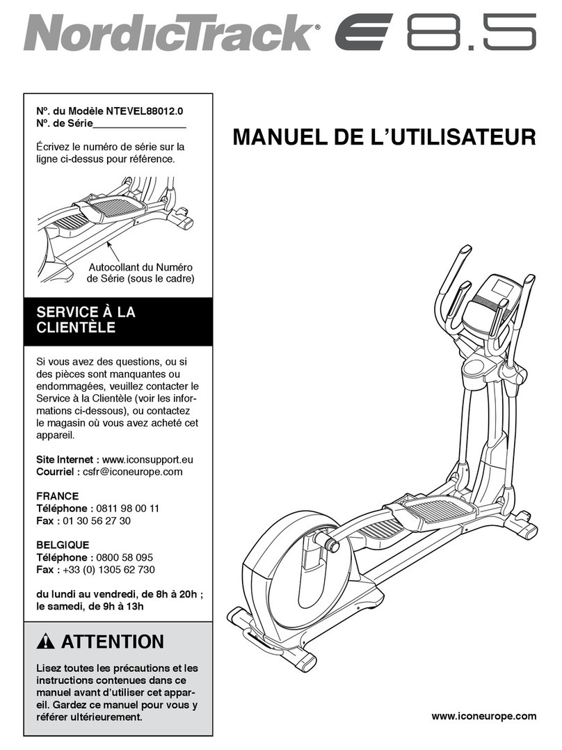 NordicTrack E 8.5 Elliptical Manuel de l'utilisateur NordicTrack E 8.5 Elliptical Manuel de l'utilisateur