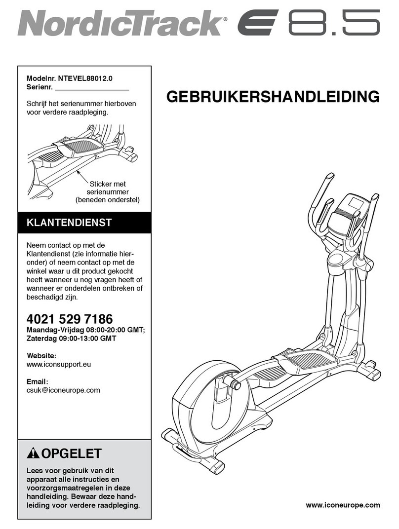 NordicTrack E 8.5 Elliptical Gebruikershandleiding