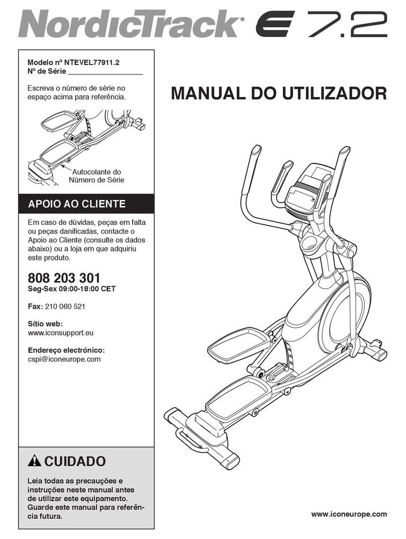 NordicTrack E 7.2 Elliptical Manual do utilizador
