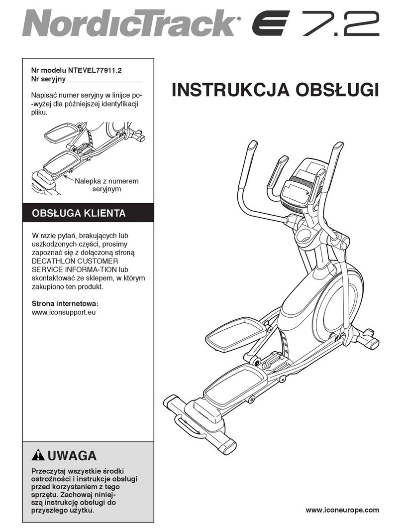 NordicTrack E 7.2 Elliptical Reference guide