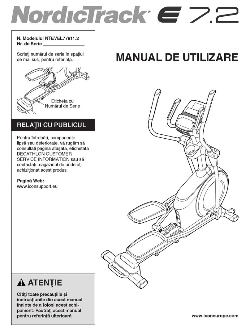 NordicTrack E 7.2 Elliptical Manual de utilizare
