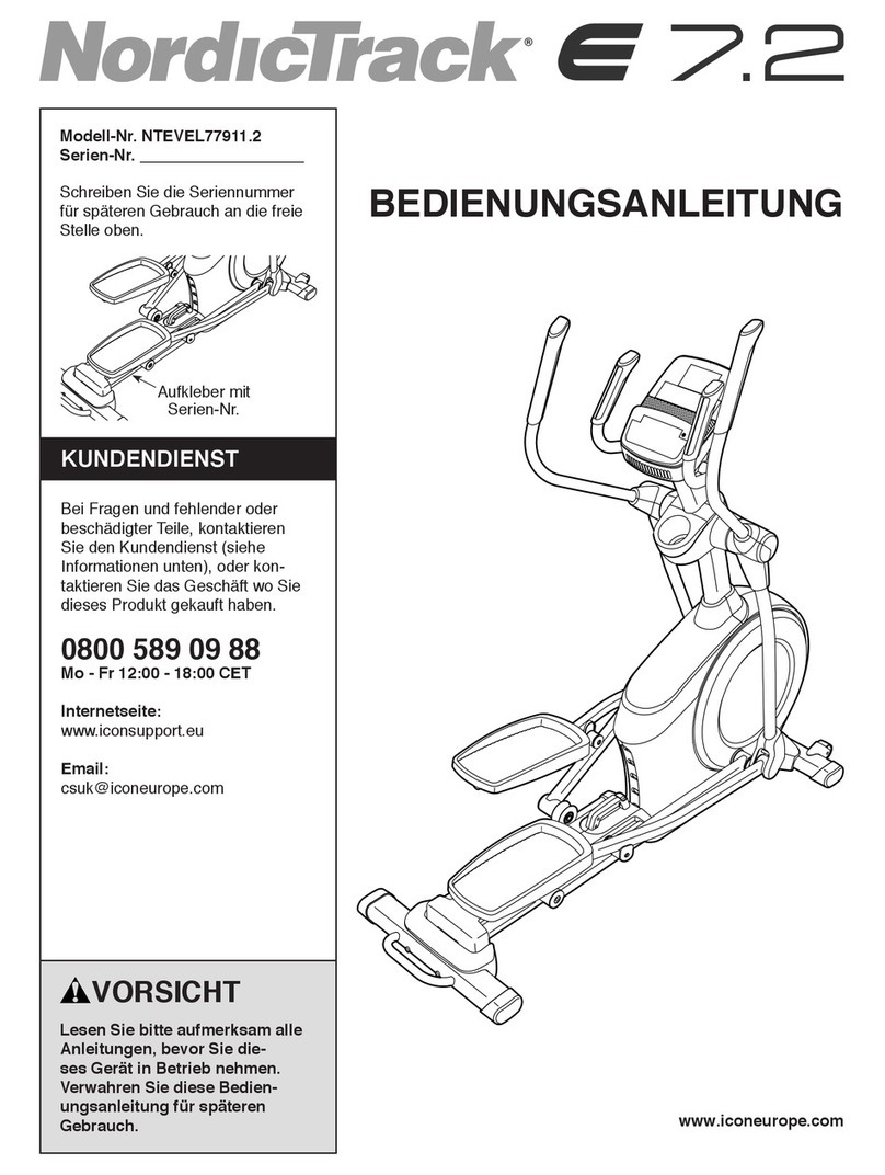 NordicTrack E 7.2 Elliptical Bedienungsanleitung