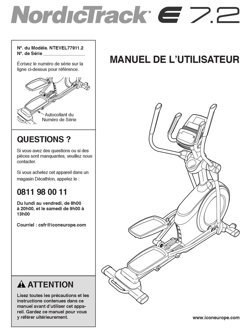 NordicTrack E 7.2 Elliptical User manual