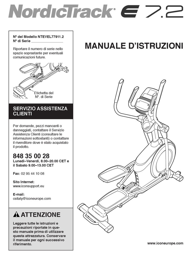 NordicTrack E 7.2 Elliptical Manuale d'istruzioni
