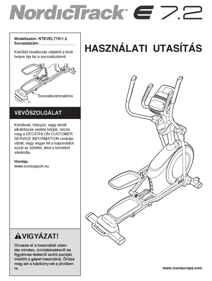 NordicTrack E 7.2 Elliptical User manual NordicTrack E 7.2 Elliptical User manual