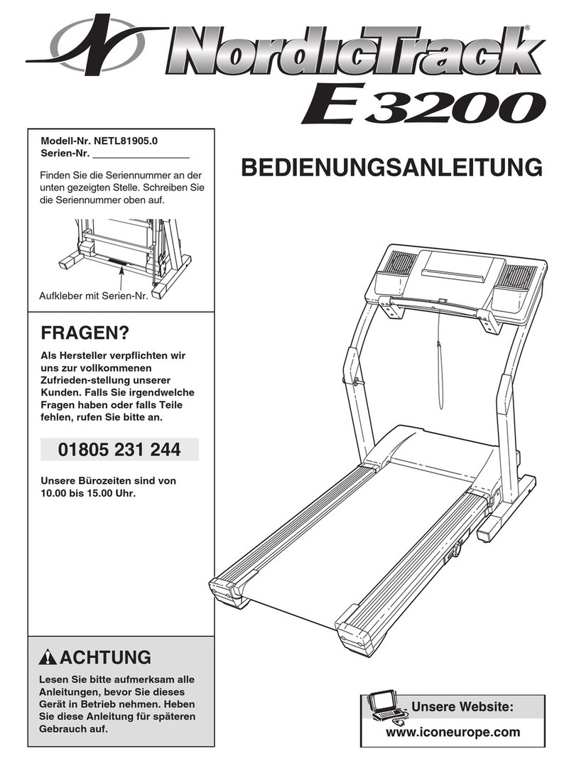 NordicTrack E 3200 Quick start guide