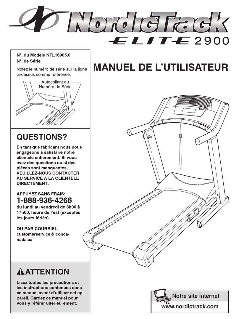 NordicTrack E2900 Treadmill Manuel de l'utilisateur