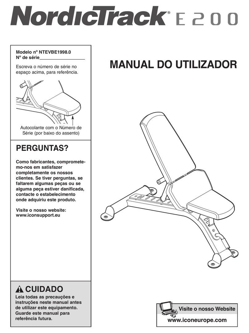 NordicTrack E200 Bench Manual do utilizador NordicTrack E200 Bench Manual do utilizador