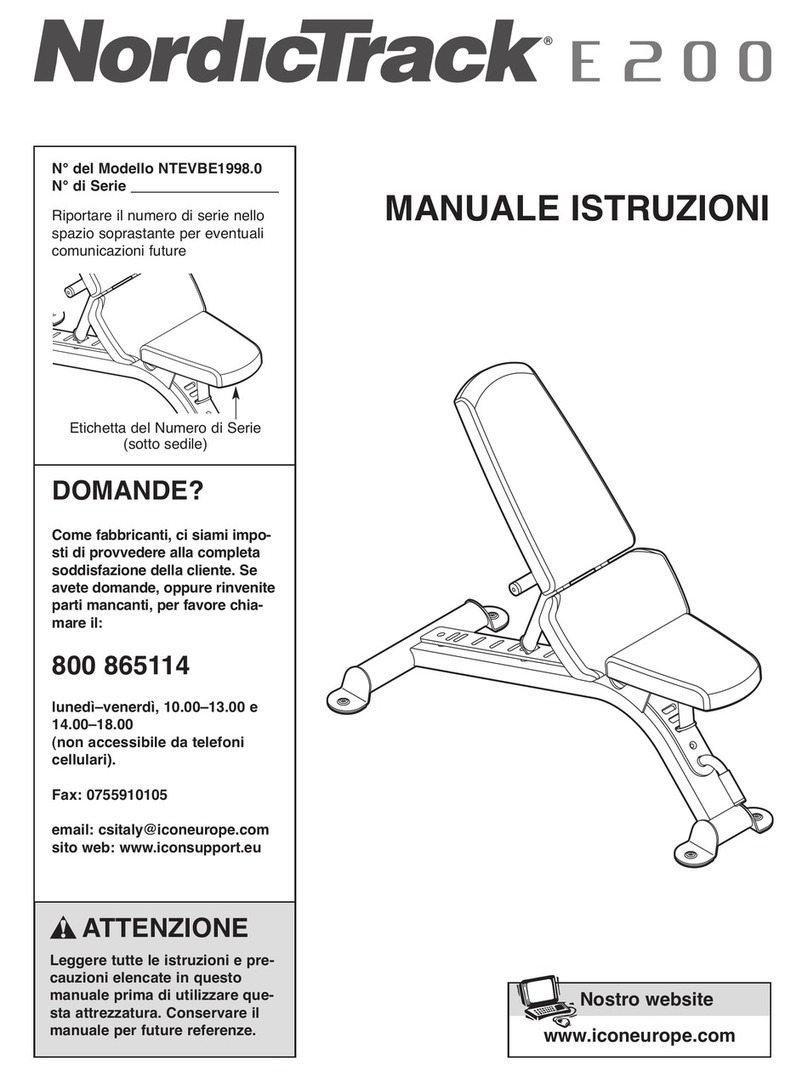NordicTrack E200 Bench Operating and maintenance manual