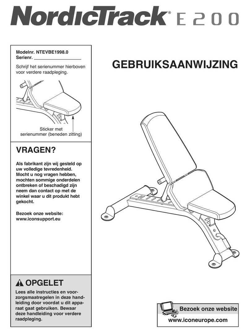 NordicTrack E200 Bench Gebruiksaanwijzing