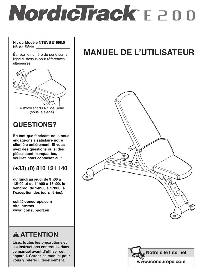 NordicTrack E200 Bench User manual