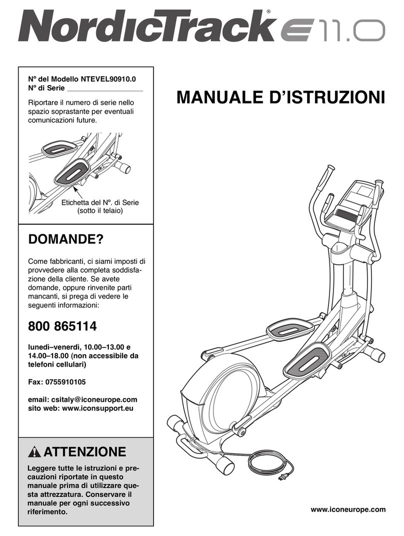 NordicTrack E11.0 Elliptical Operating and maintenance manual