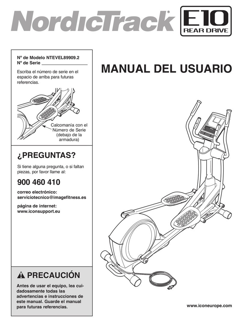 NordicTrack E10 Rear Drive Elliptical User guide