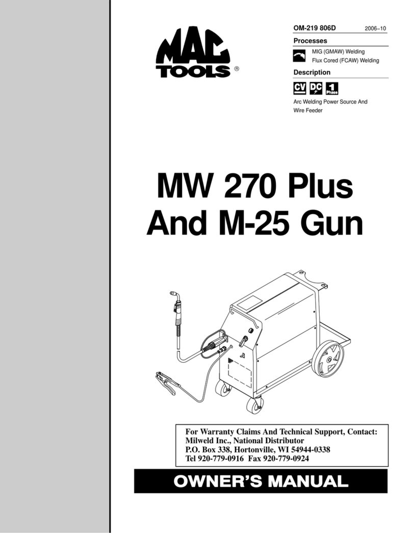MAC TOOLS MW 270 Plus owner's manual MAC TOOLS MW 270 Plus owner's manual
