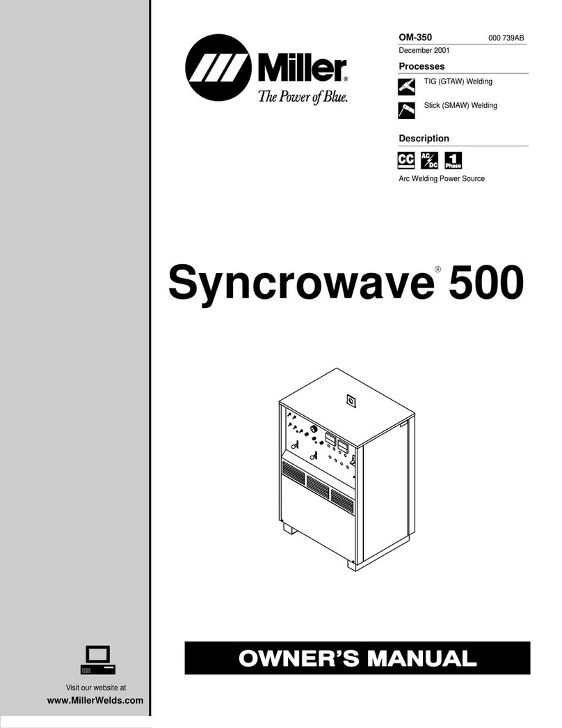 Miller Electric Syncrowave 500 owner's manual