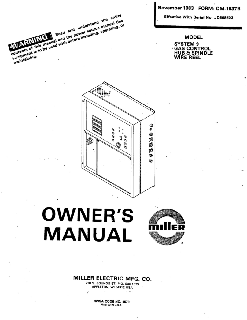 Miller SYSTEM 9 GAS CONTROL HUB & SPINDLE WIRE REEL User manual