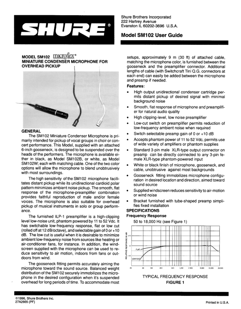 Shure Microflex SM102 User manual Shure Microflex SM102 User manual