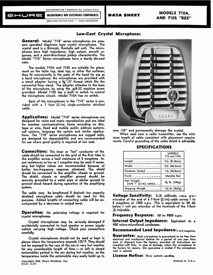 Shure 710A Series datasheet