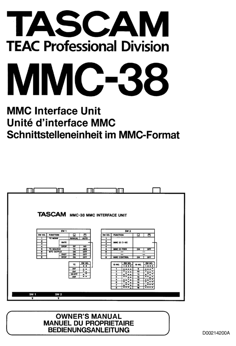 Tascam MMC-38 owner's manual