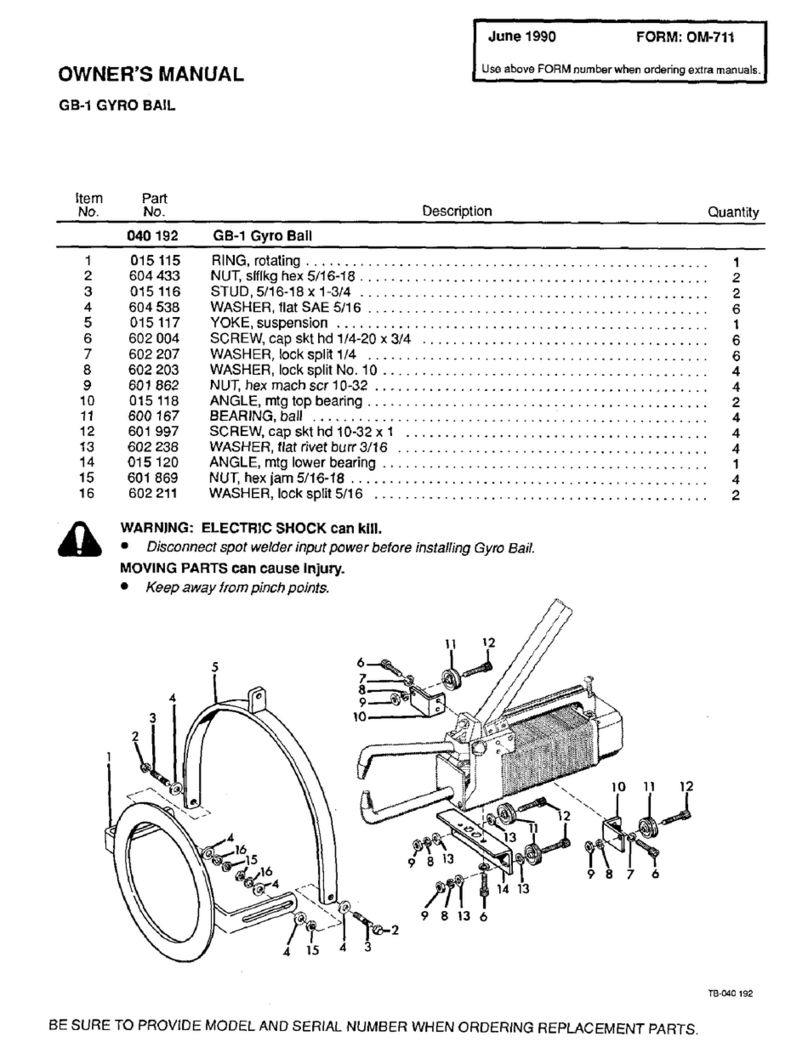 Miller Electric GB-1 GYRO BAIL owner's manual