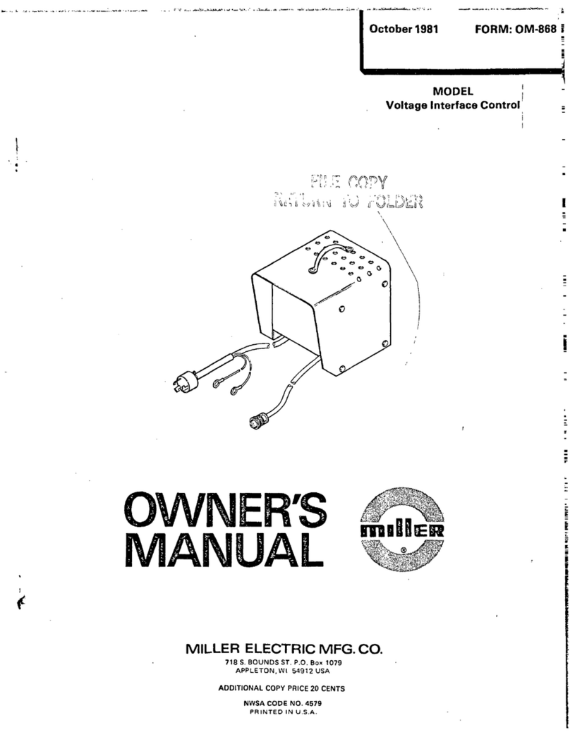 Miller Electric Voltage Interface Control owner's manual
