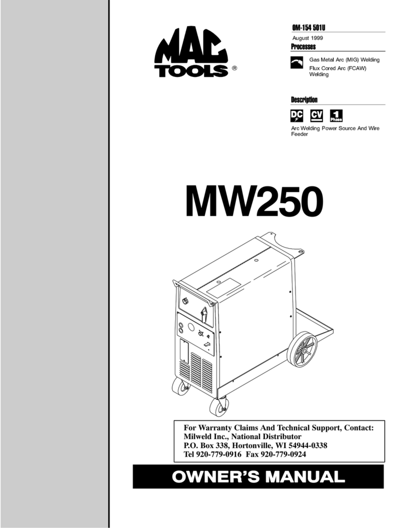 MAC TOOLS MW250 owner's manual