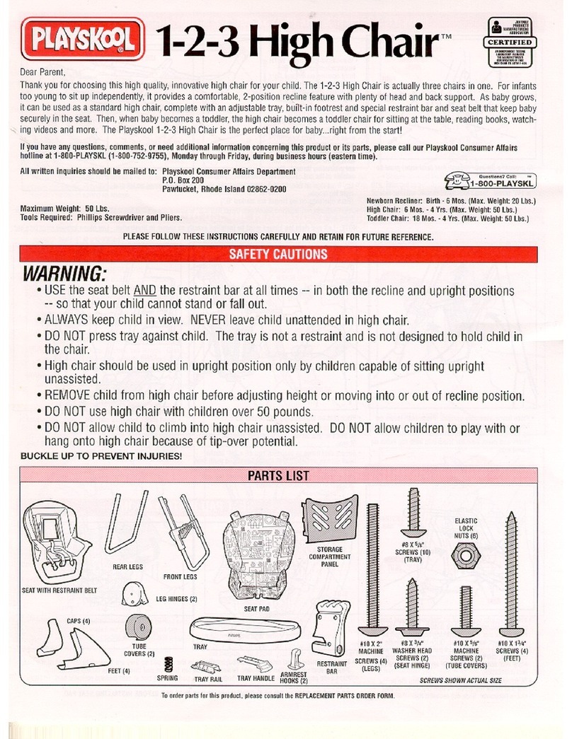 Playskool 1-2-3 High Chair instructions