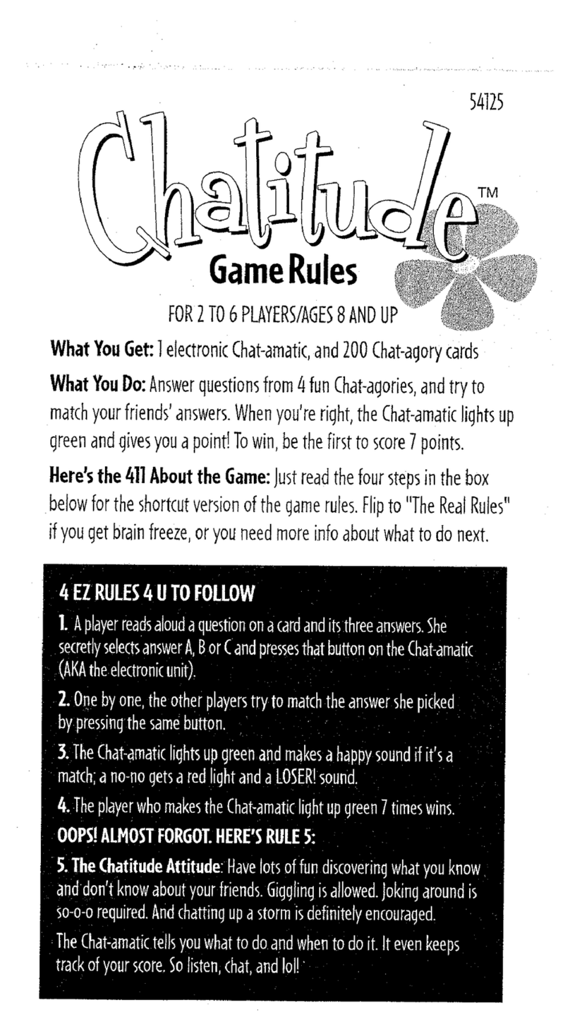 Milton Bradley CHATITUDE instructions Milton Bradley CHATITUDE instructions