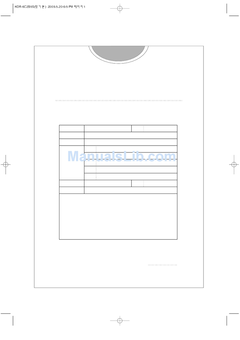 Daewoo KOR-6C2B5S Assembly Instructions