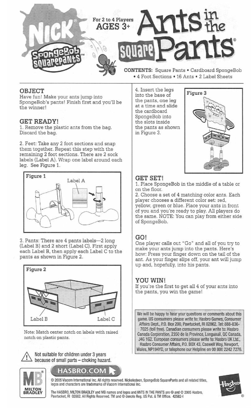 Milton Bradley Ants in the Square Pants User manual Milton Bradley Ants in the Square Pants User manual